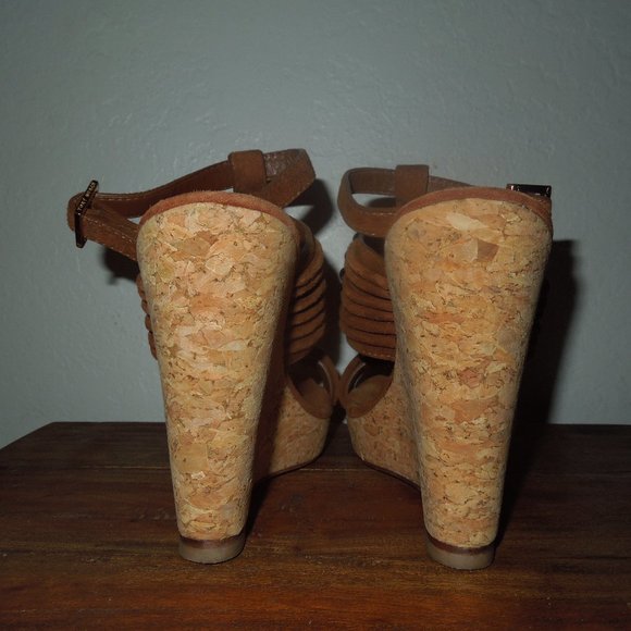 Tory Burch Beaded Cork Wedge Sandals 7 - Picture 3 of 7
